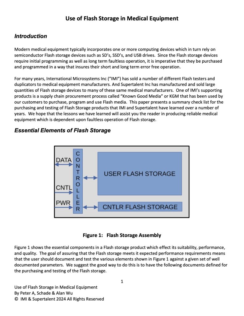 Use of Flash Storage in Medical Equipment